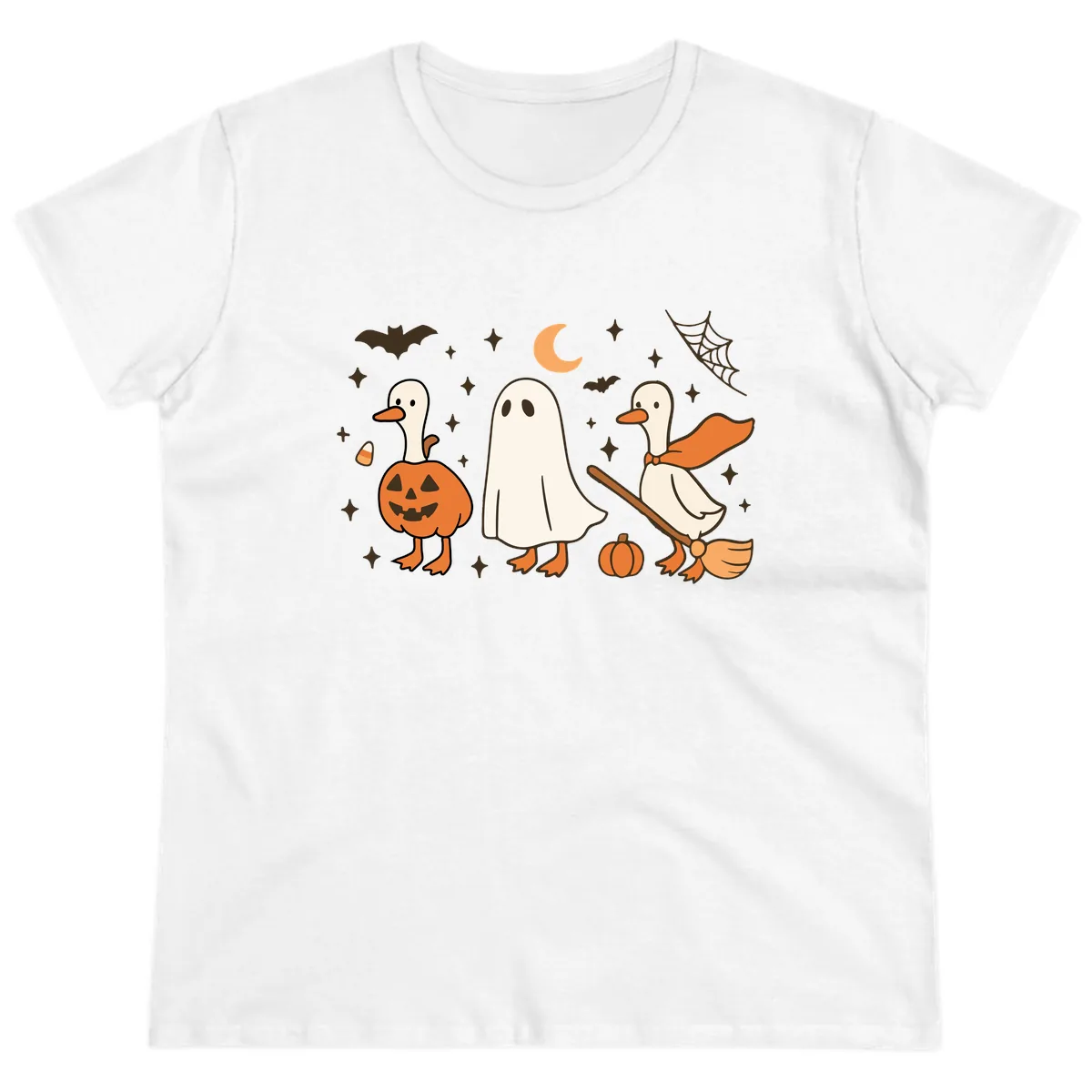 Halloween Goose Squad Costume Party Ladies Tee in White