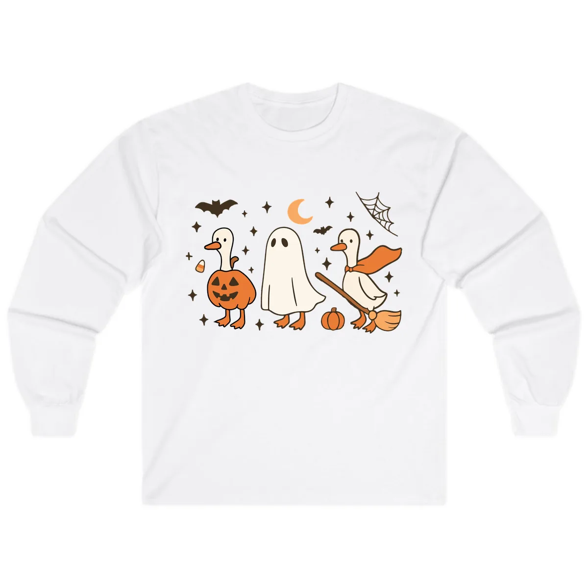 Halloween Goose Squad Costume Party Long Sleeve in White