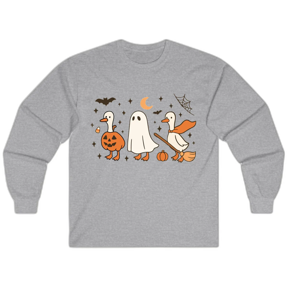 Halloween Goose Squad Costume Party Long Sleeve in Sport Grey