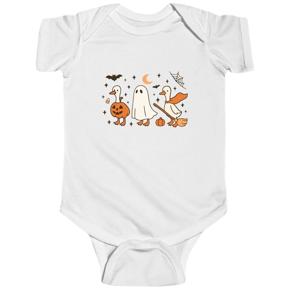 Halloween Goose Squad Costume Party Baby Onesie in White