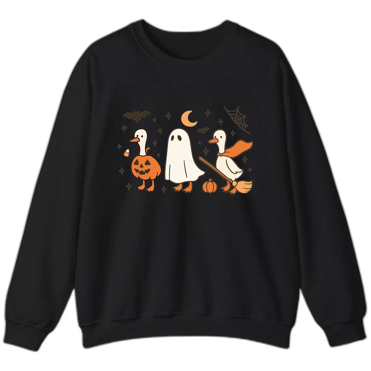 Halloween Goose Squad Costume Party Sweatshirt in Black