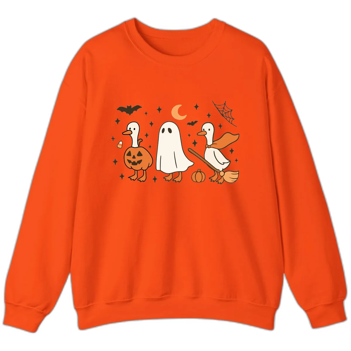 Halloween Goose Squad Costume Party Sweatshirt in Orange