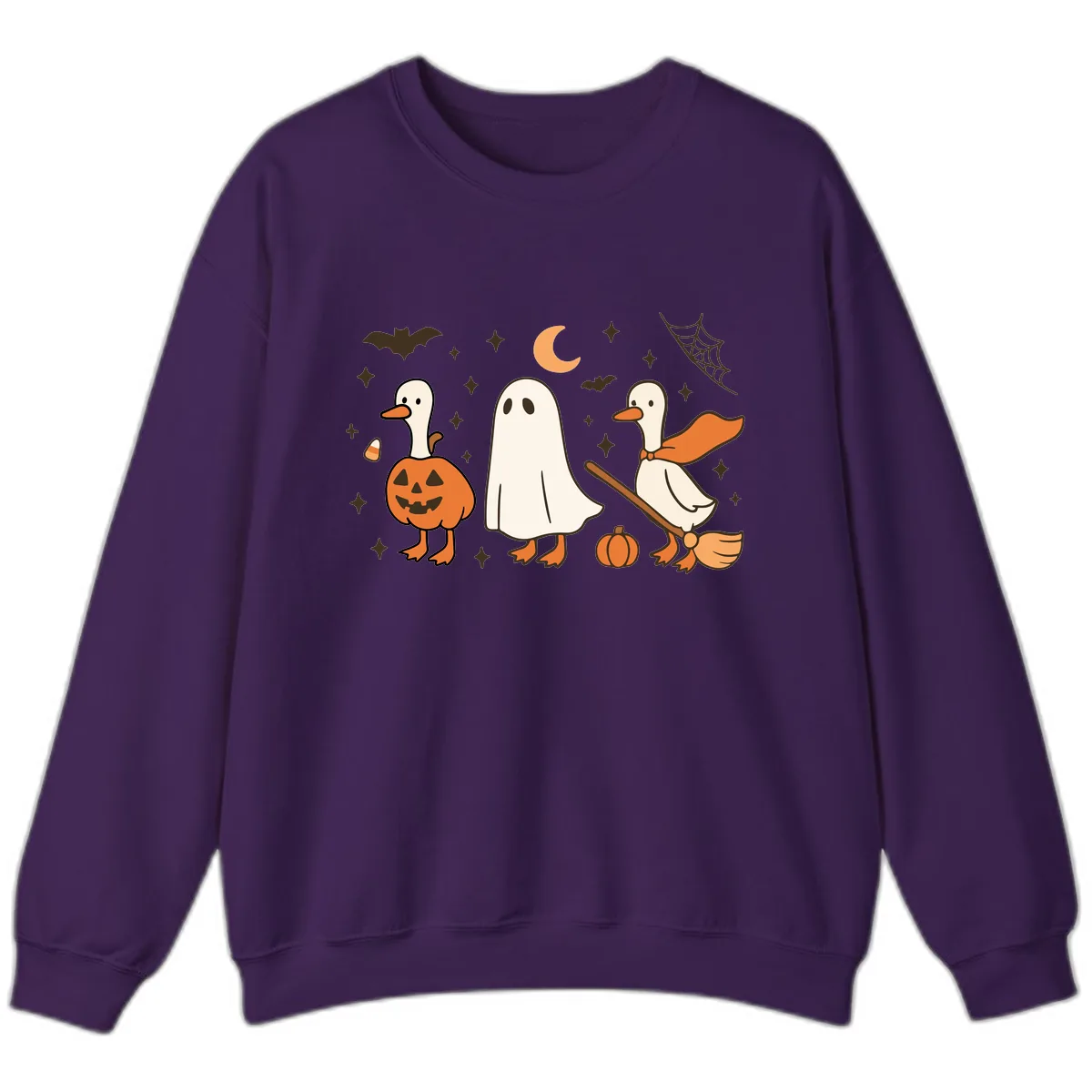 Halloween Goose Squad Costume Party Sweatshirt in Purple