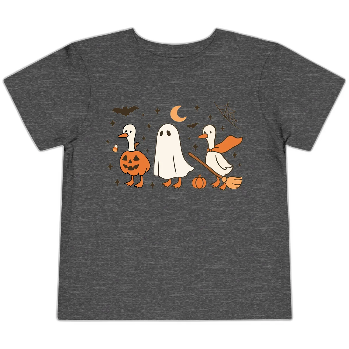 Halloween Goose Squad Costume Party Toddler T-Shirt in Dark Heather Grey