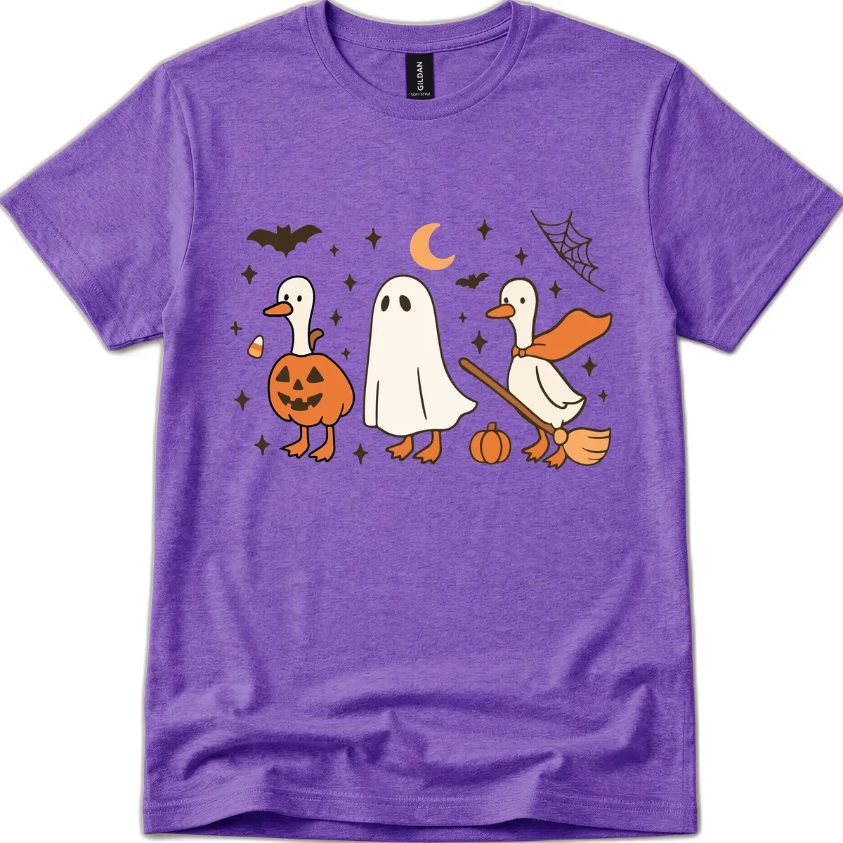 Halloween Goose Squad Costume Party T-Shirt in Heather Purple