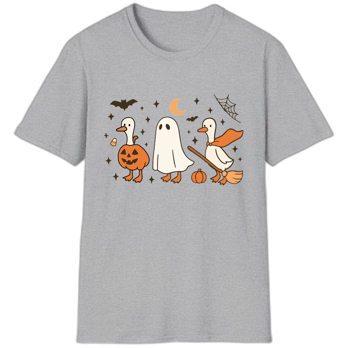 Halloween Goose Squad Costume Party T-Shirt in Sport Grey