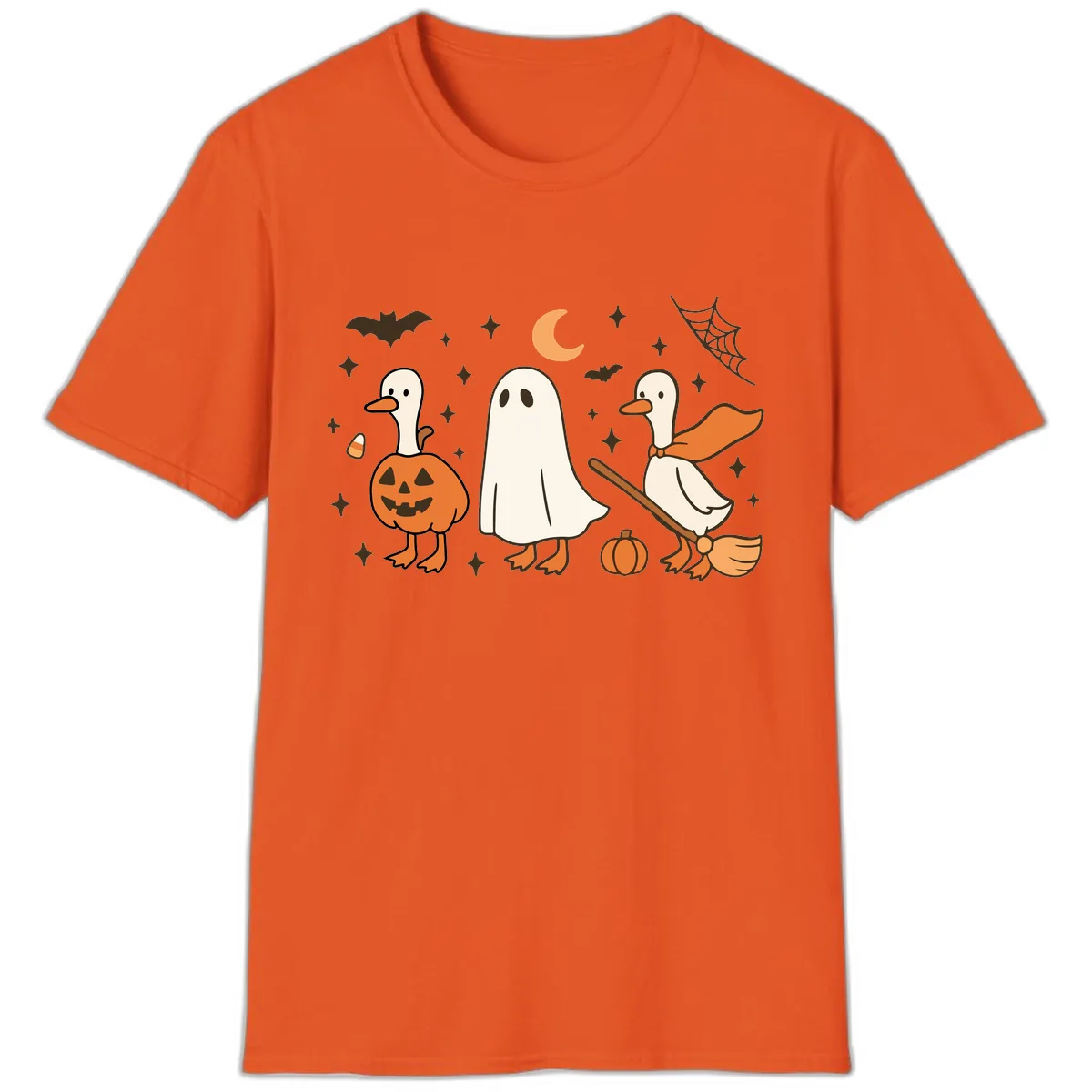 Halloween Goose Squad Costume Party T-Shirt in Orange