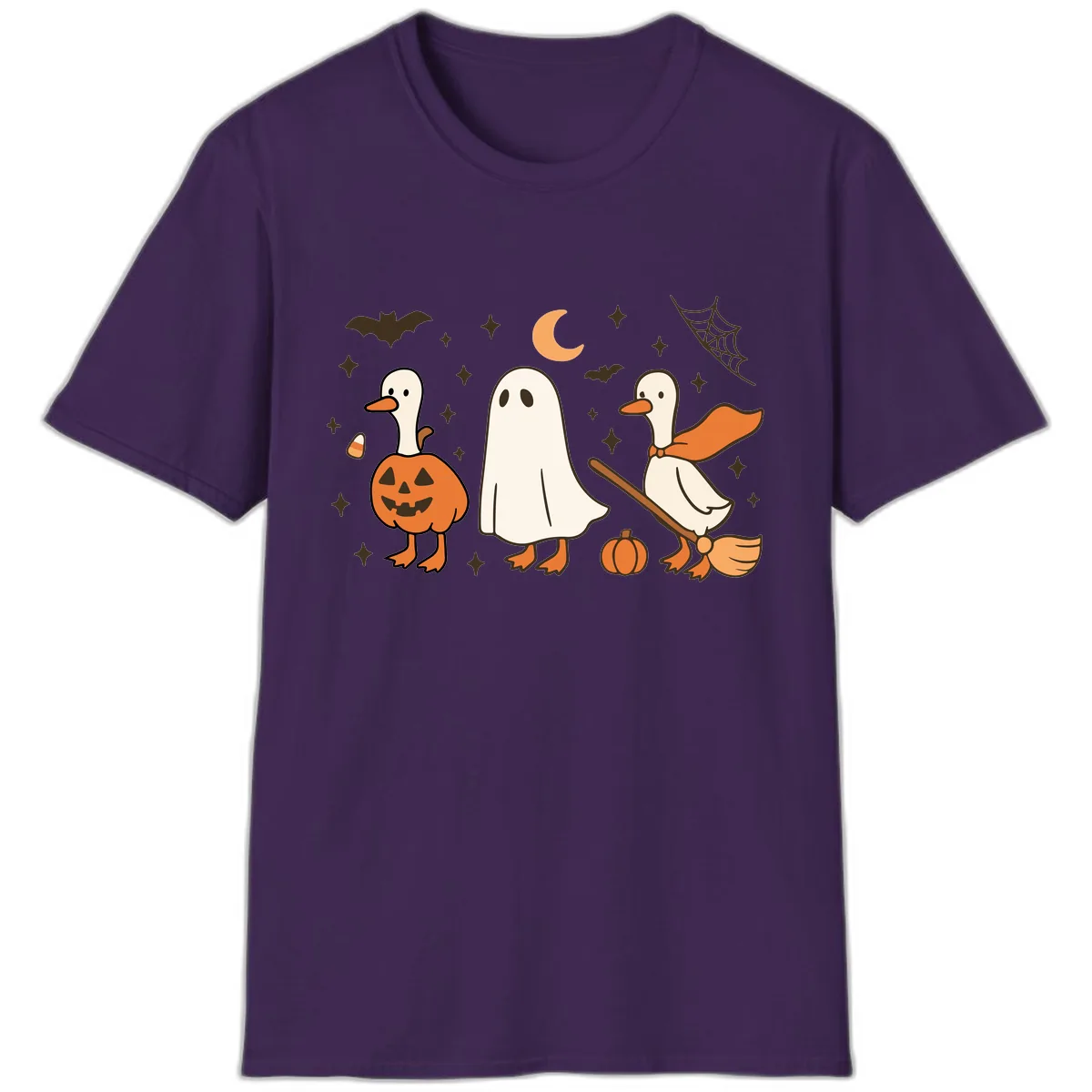 Halloween Goose Squad Costume Party T-Shirt in Purple