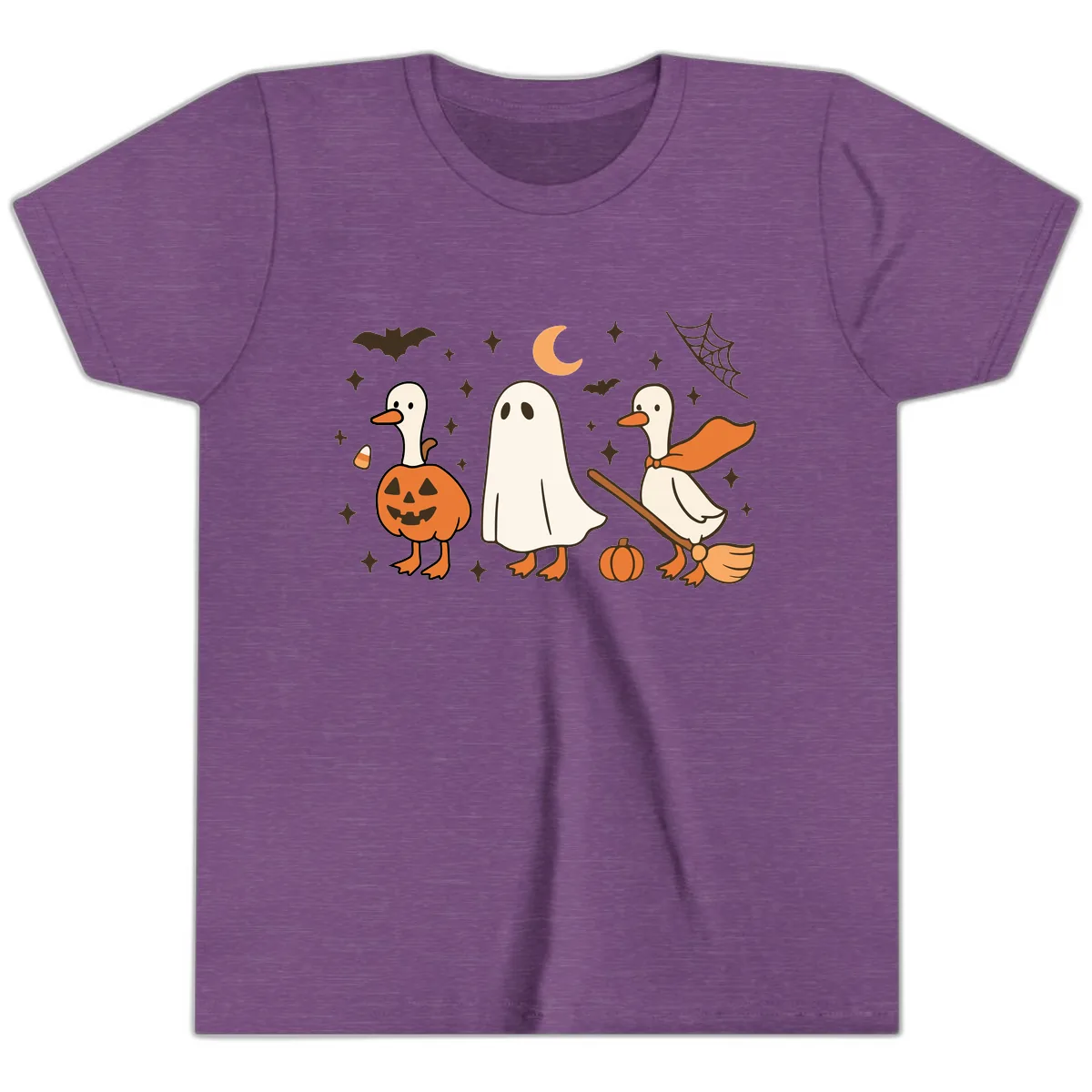 Halloween Goose Squad Costume Party Youth T-Shirt in Heather Team Purple