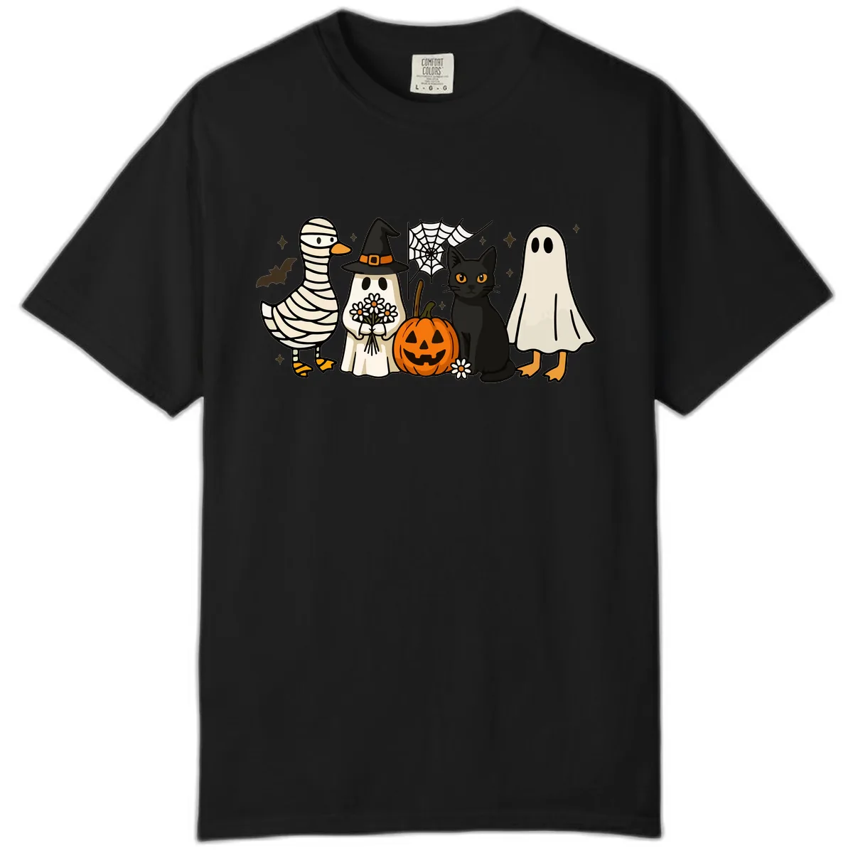 Spooky Halloween Friends Gathering Comfort Color in Black