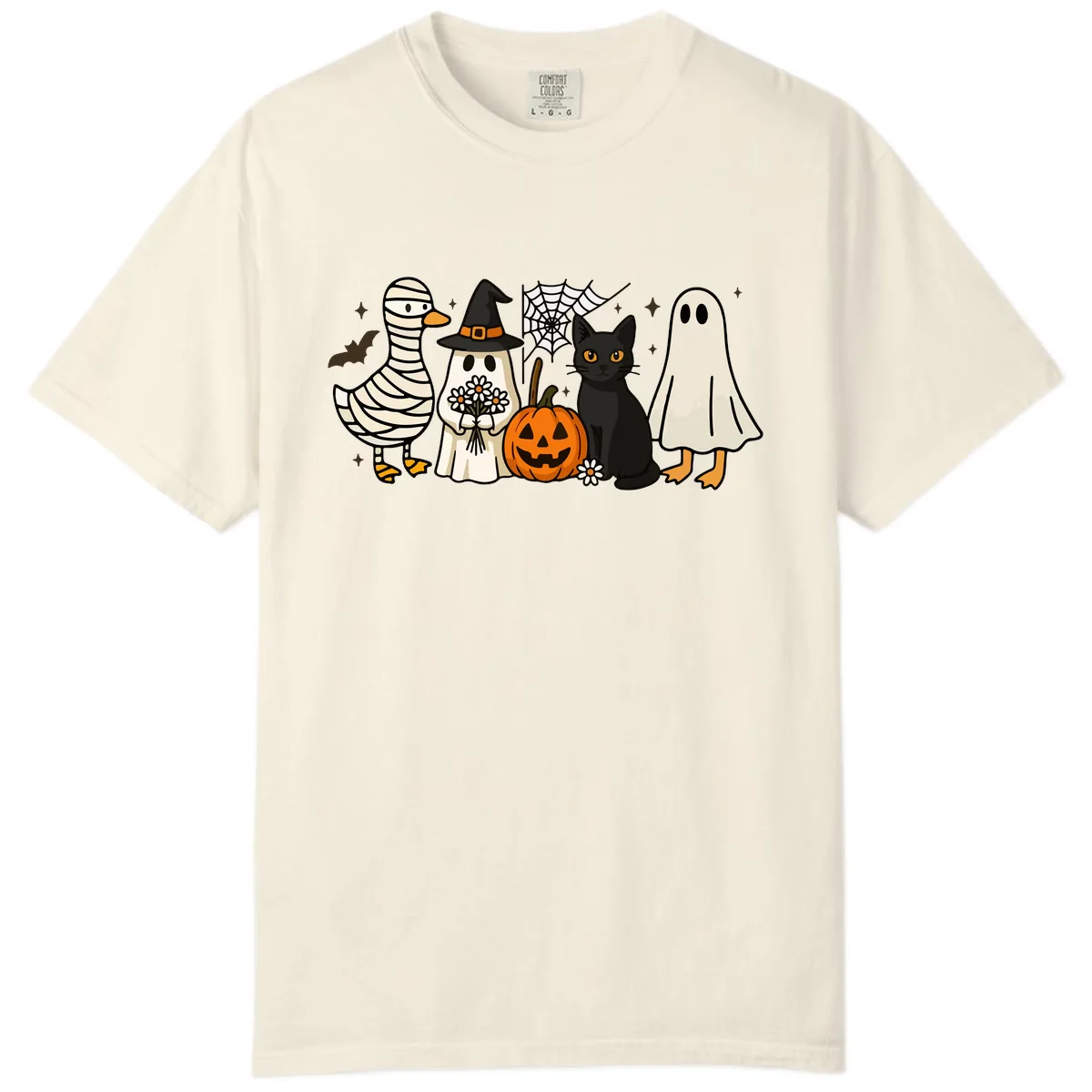 Spooky Halloween Friends Gathering Comfort Color in Ivory