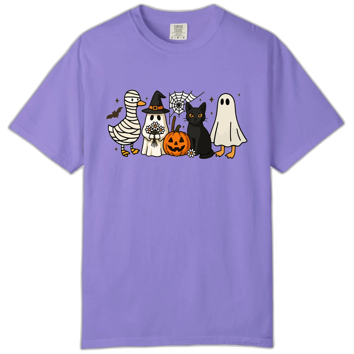 Spooky Halloween Friends Gathering Comfort Color in Violet