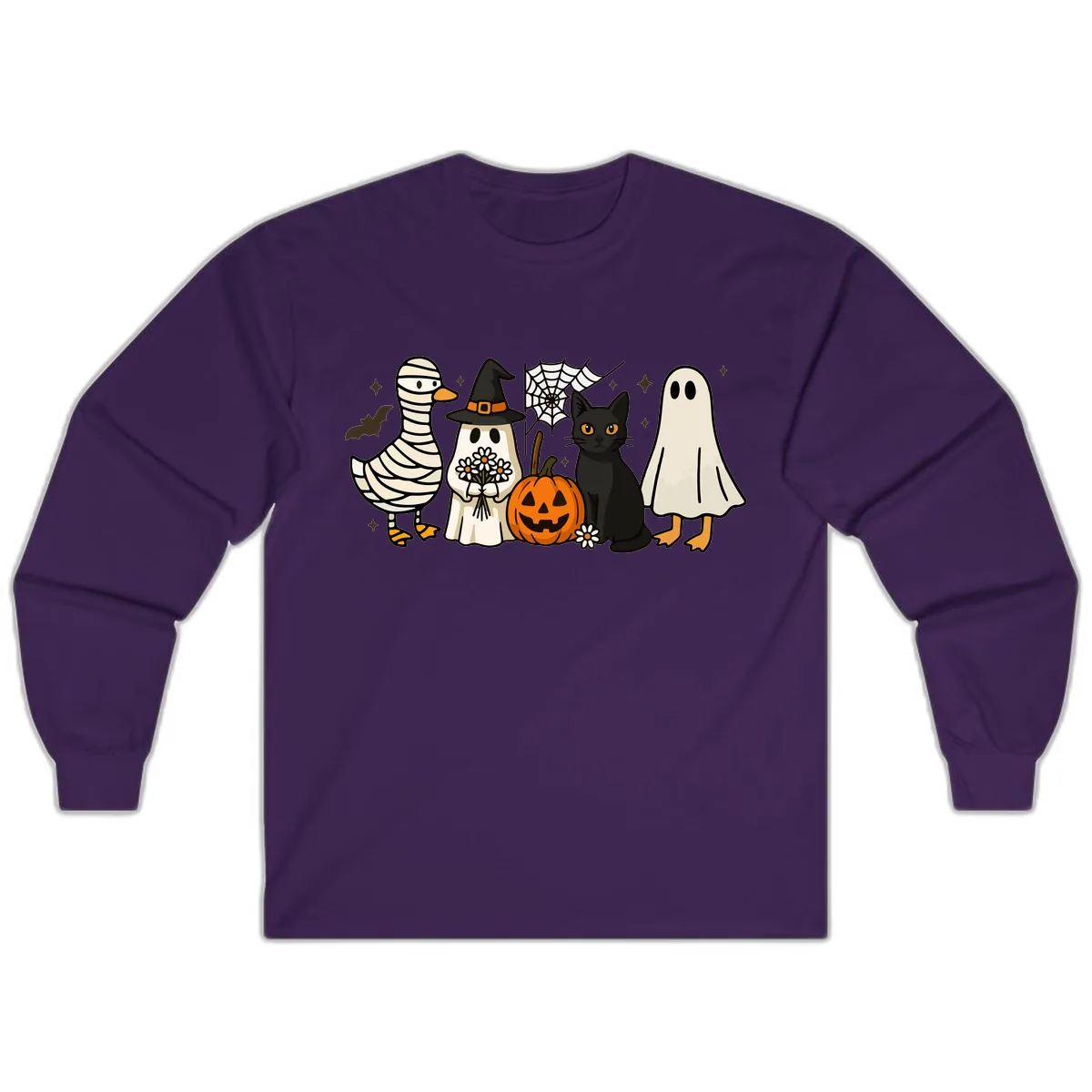 Spooky Halloween Friends Gathering Long Sleeve in Purple