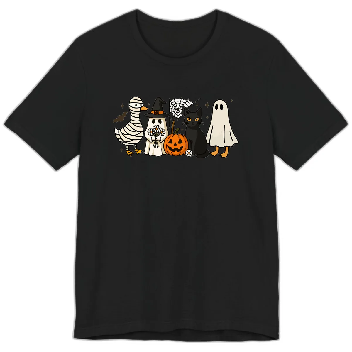 Spooky Halloween Friends Gathering Premium T-Shirt in Black
