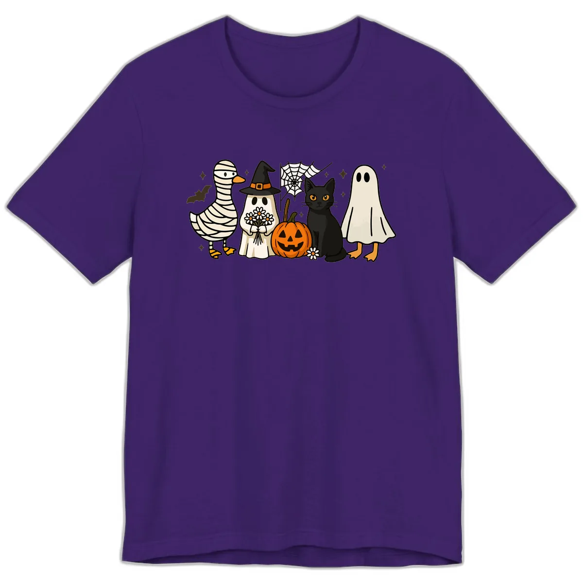 Spooky Halloween Friends Gathering Premium T-Shirt in Team Purple