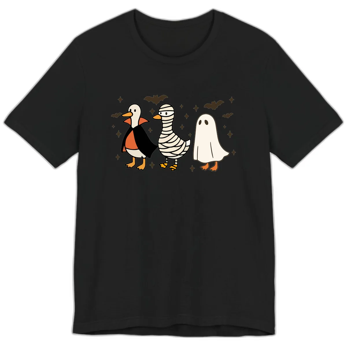 Ducks in Halloween Costumes Trio Premium T-Shirt in Black