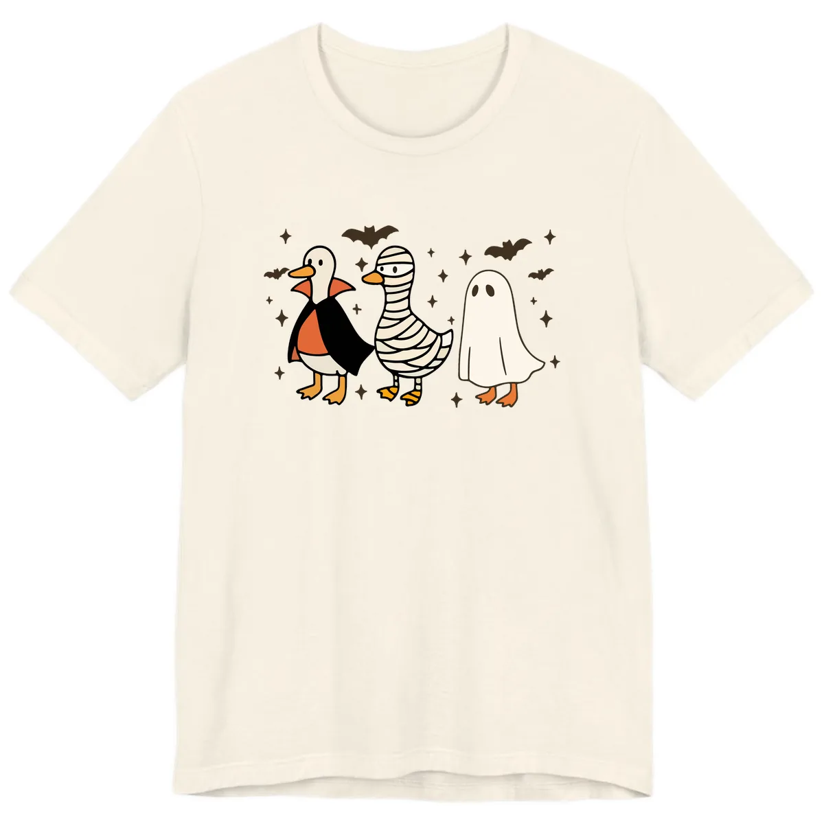 Ducks in Halloween Costumes Trio Premium T-Shirt in Natural
