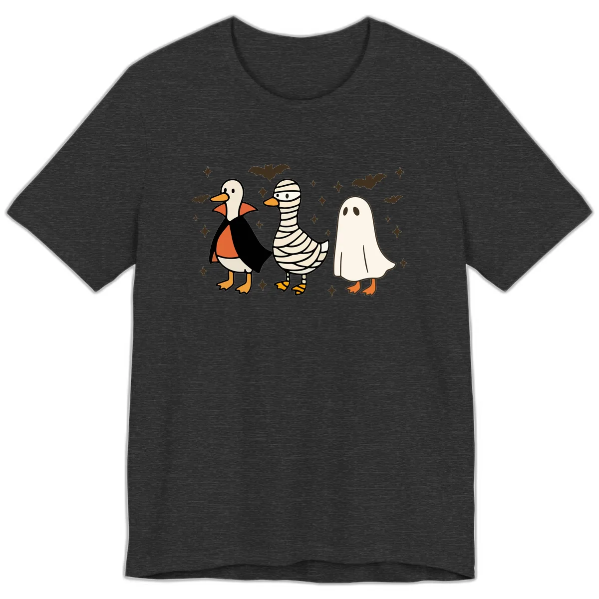 Ducks in Halloween Costumes Trio Premium T-Shirt in Dark Grey Heather