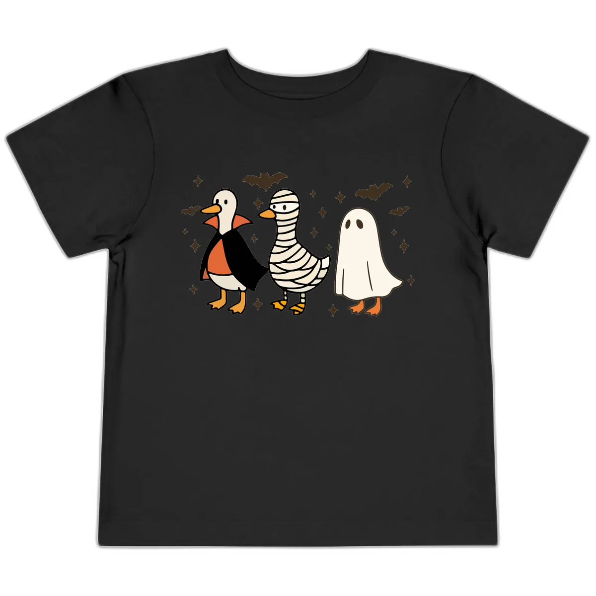 Ducks in Halloween Costumes Trio Toddler T-Shirt in Black