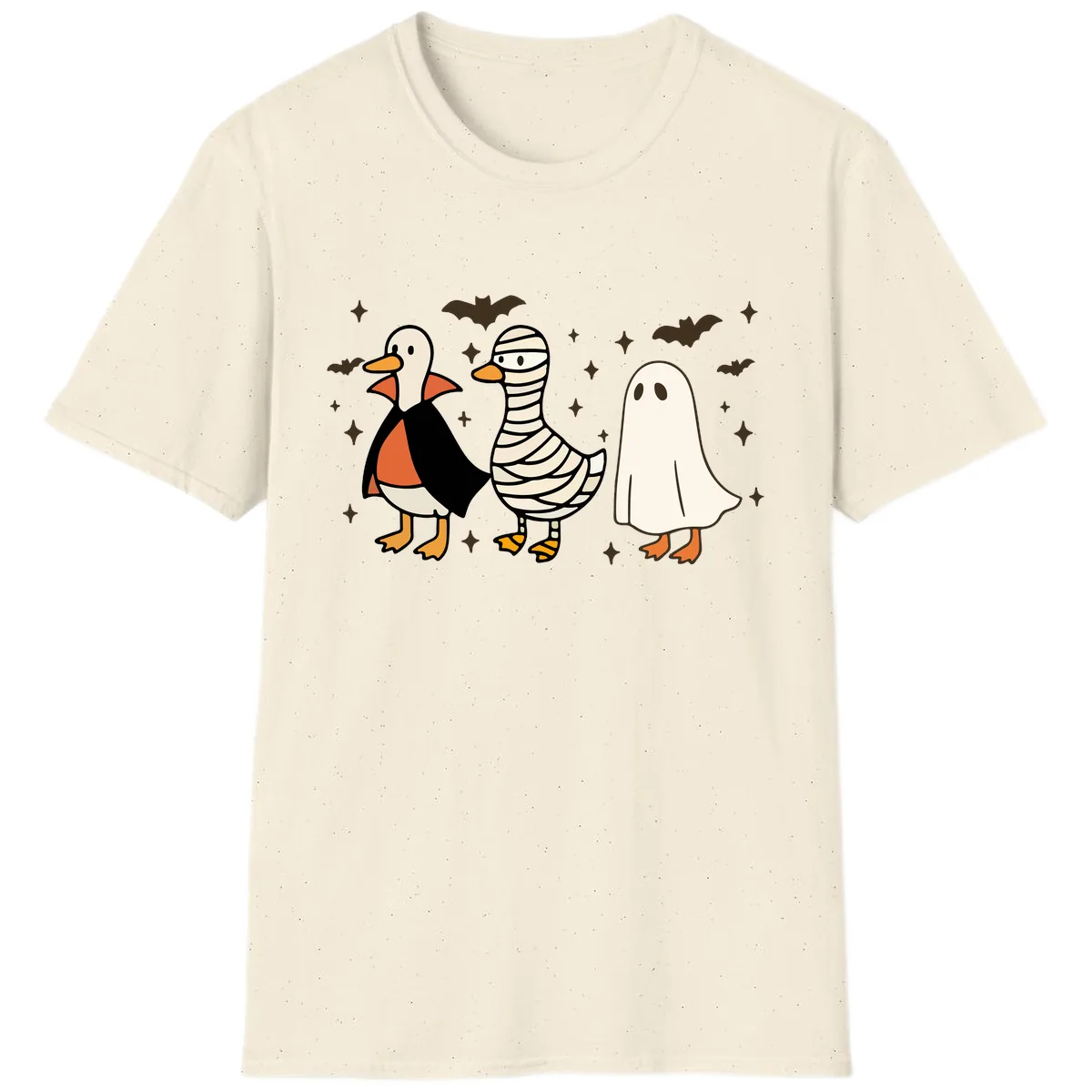Ducks in Halloween Costumes Trio T-Shirt in Natural