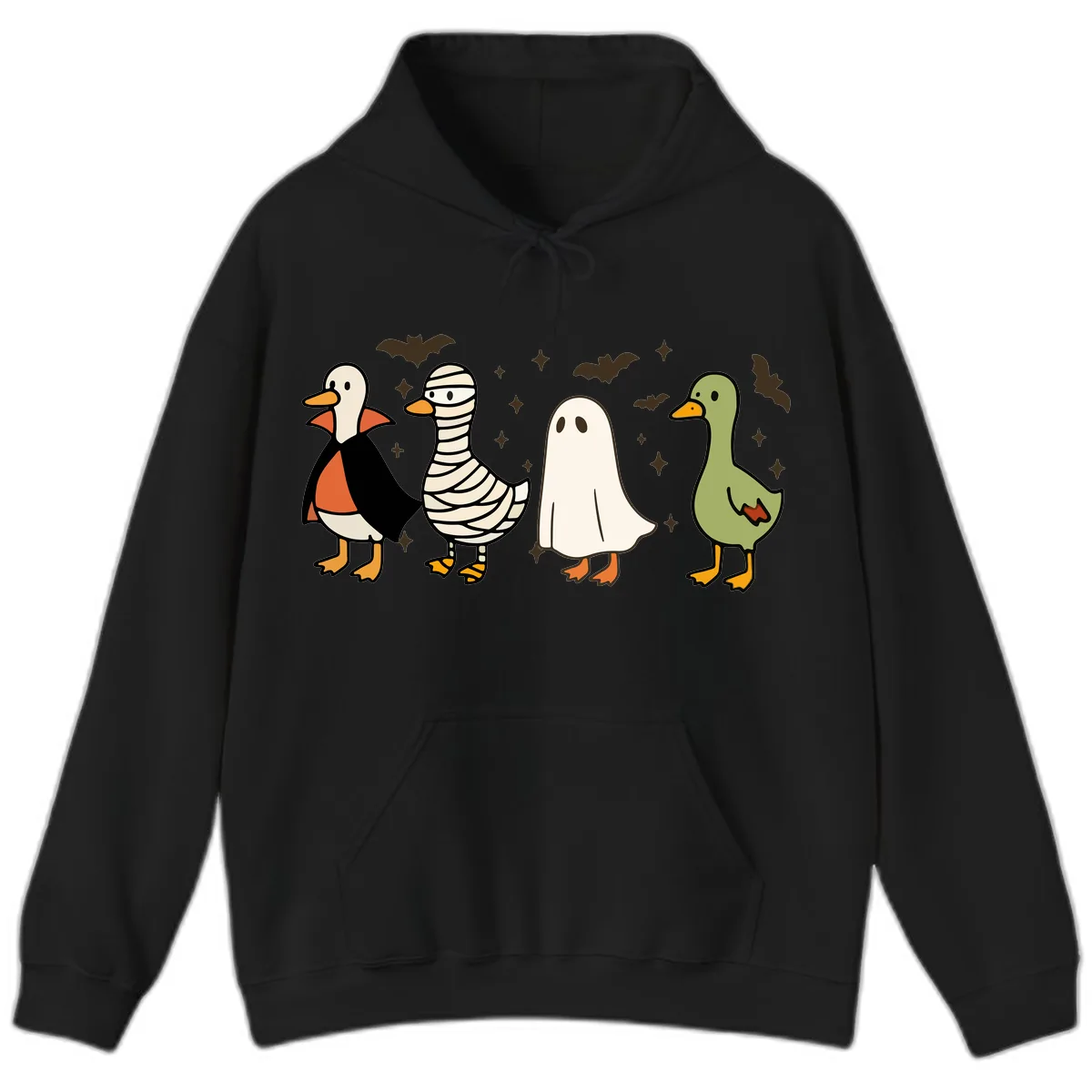 Halloween Ducks In Costume Hoodie in Black