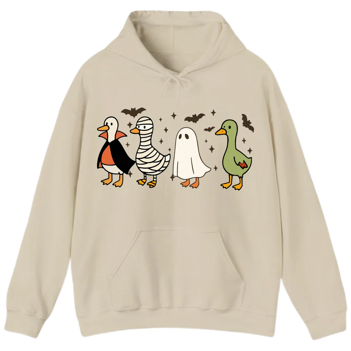 Halloween Ducks In Costume Hoodie in Sand
