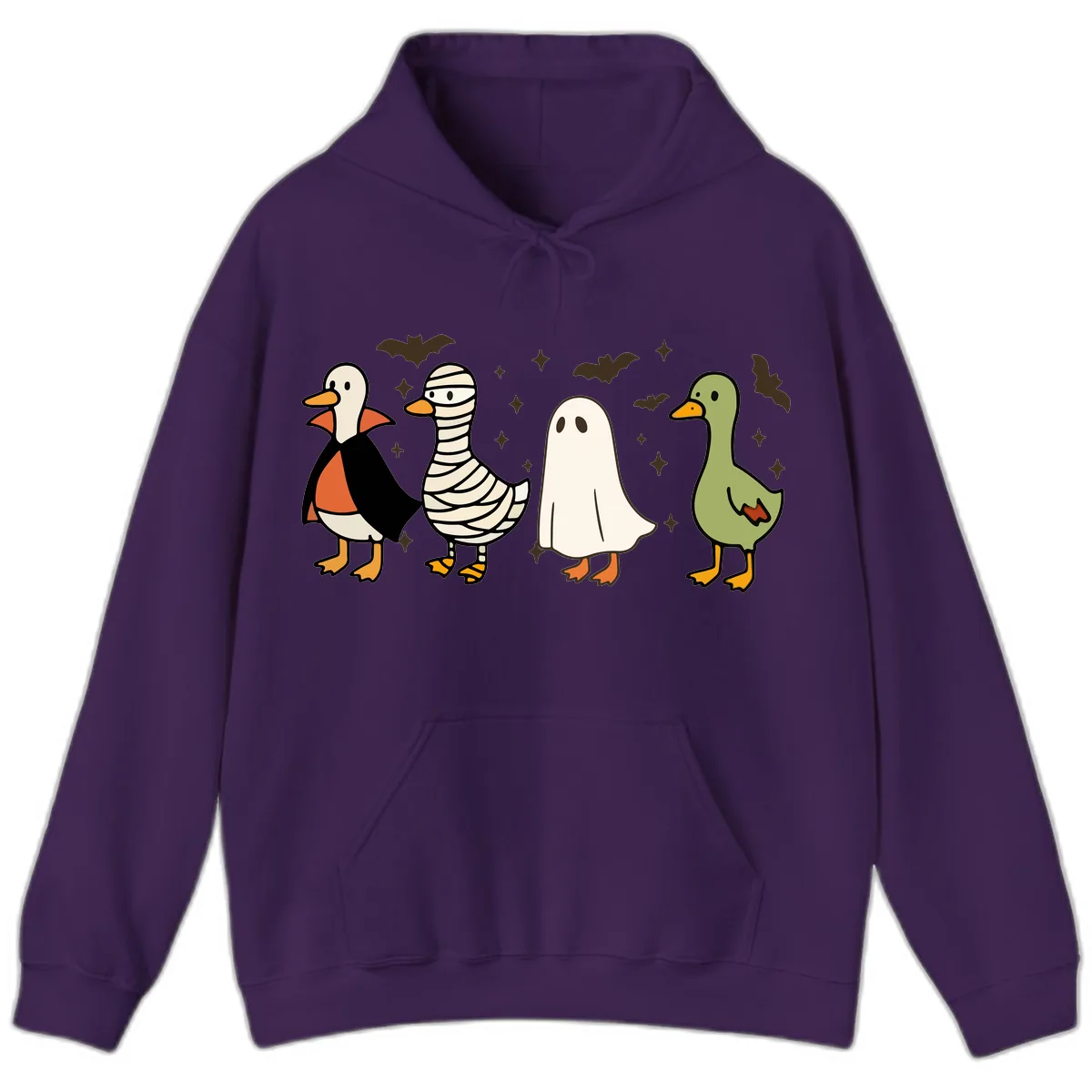Halloween Ducks In Costume Hoodie in Purple