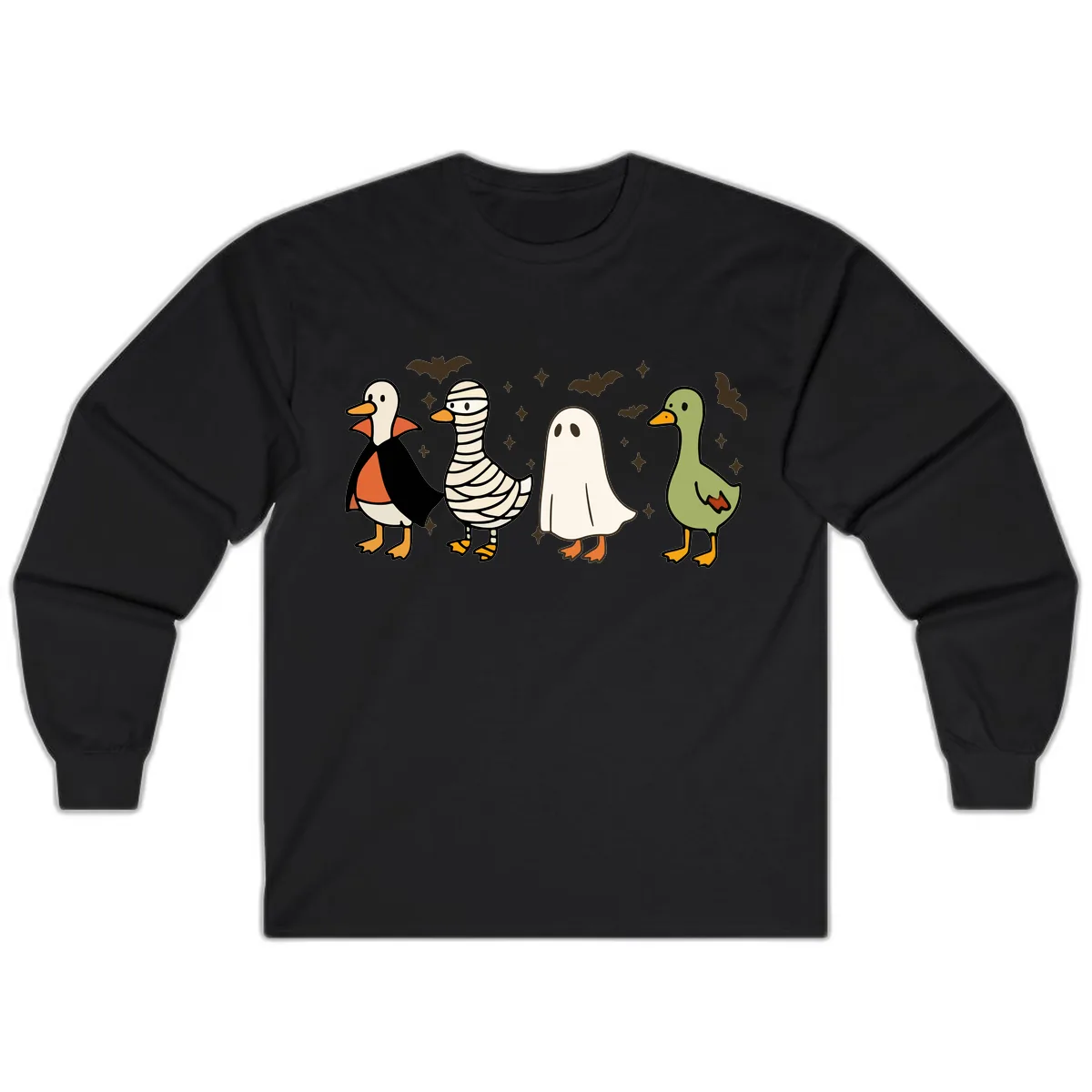 Halloween Ducks In Costume Long Sleeve in Black