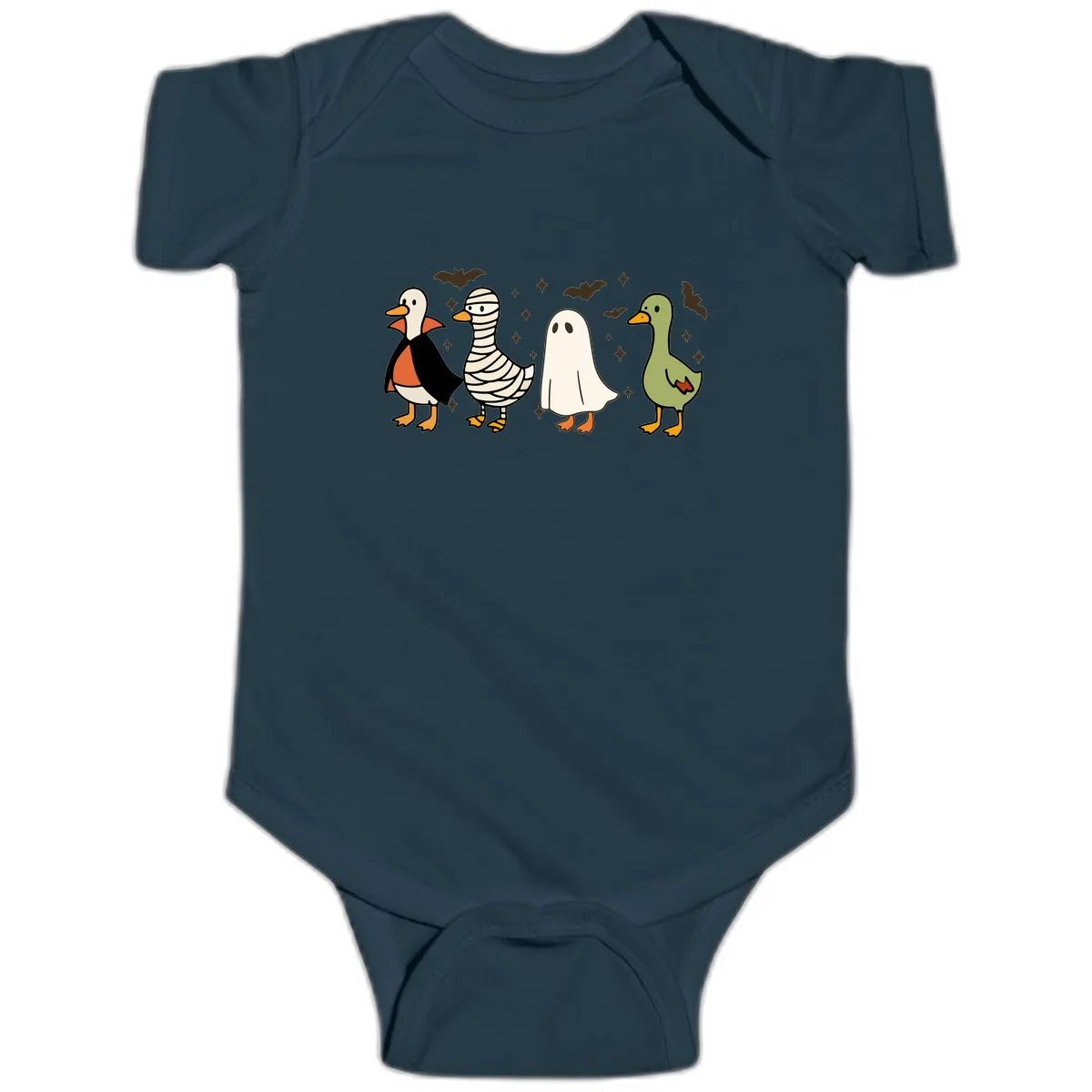 Halloween Ducks In Costume Baby Onesie in Navy