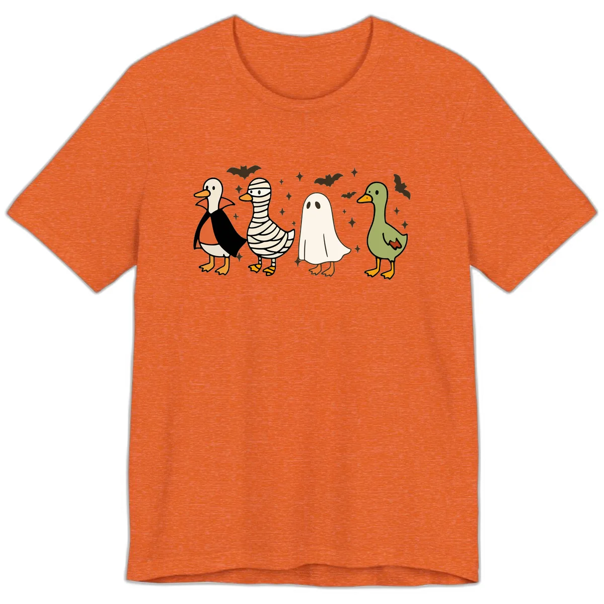 Halloween Ducks In Costume Premium T-Shirt in Heather Orange