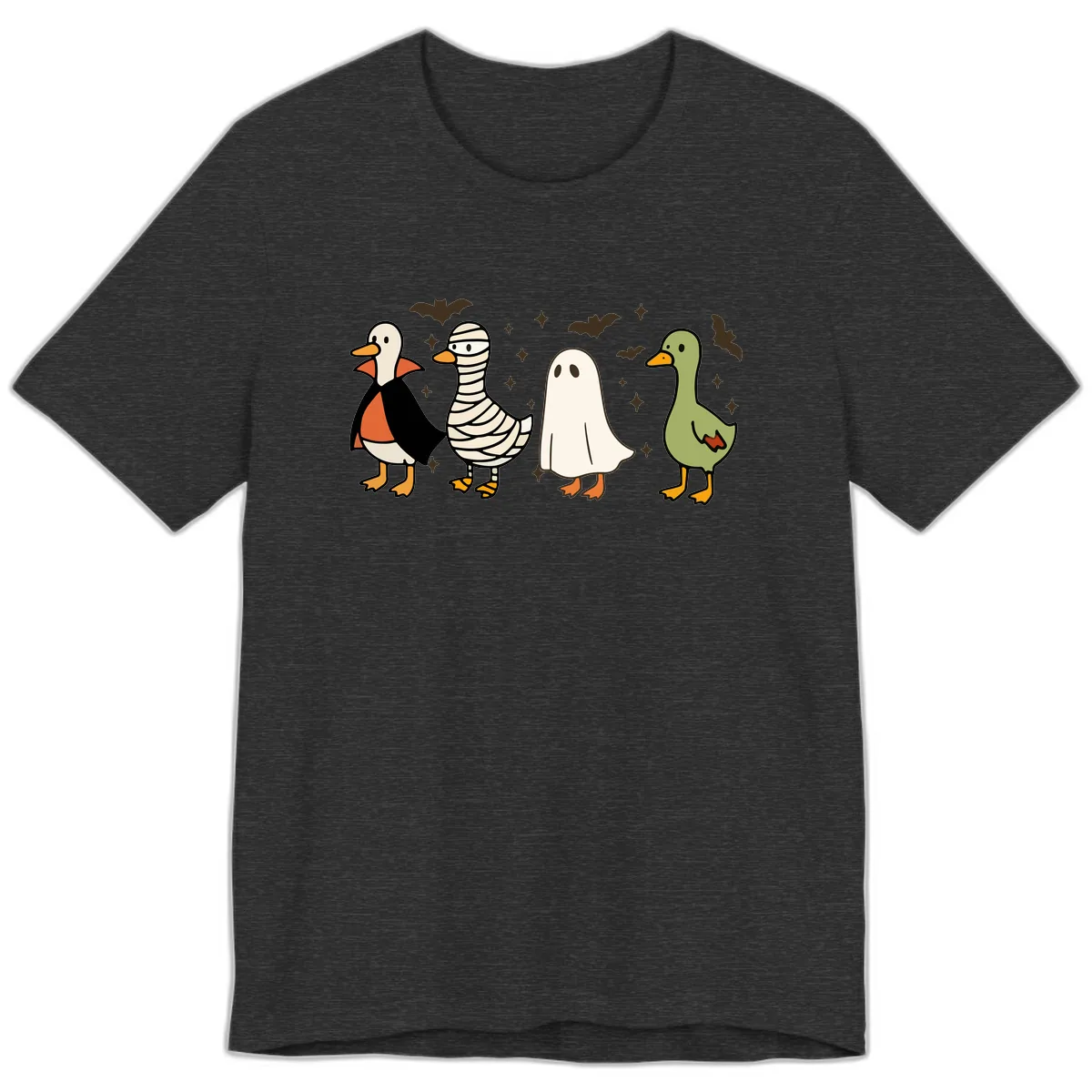 Halloween Ducks In Costume Premium T-Shirt in Dark Grey Heather