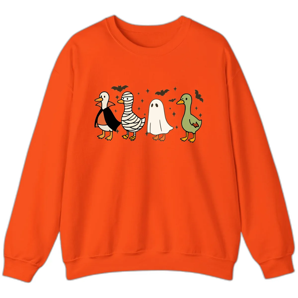 Halloween Ducks In Costume Sweatshirt in Orange