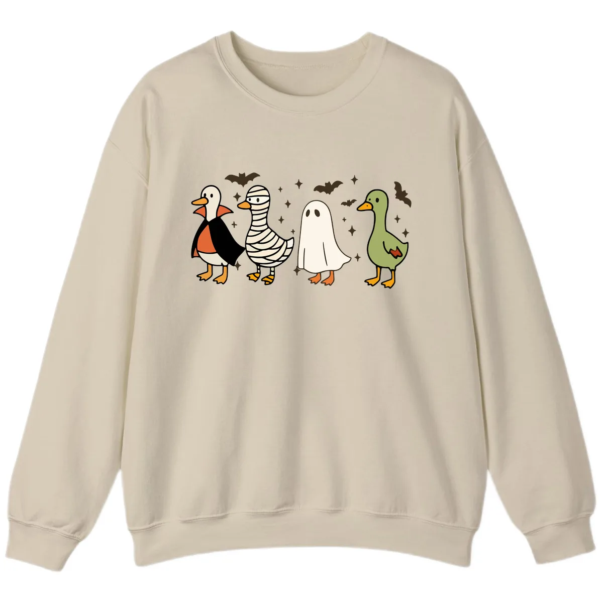 Halloween Ducks In Costume Sweatshirt in Sand