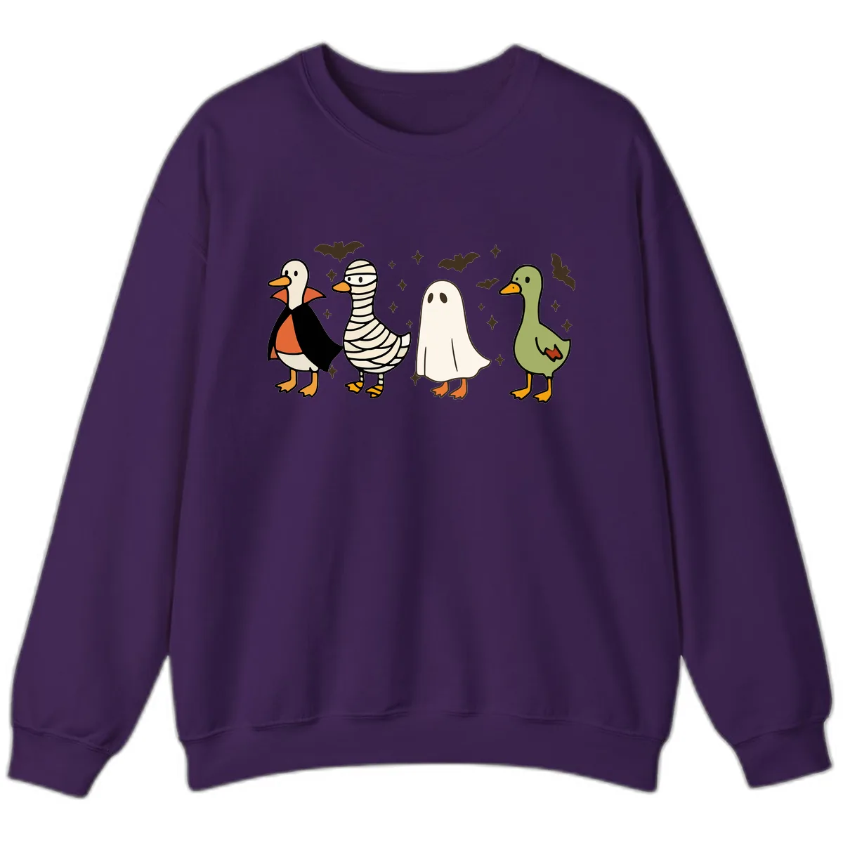Halloween Ducks In Costume Sweatshirt in Purple