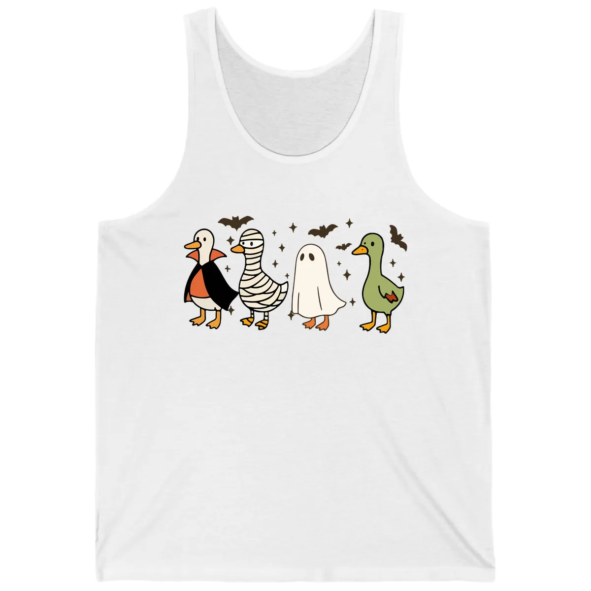 Halloween Ducks In Costume Tank in White