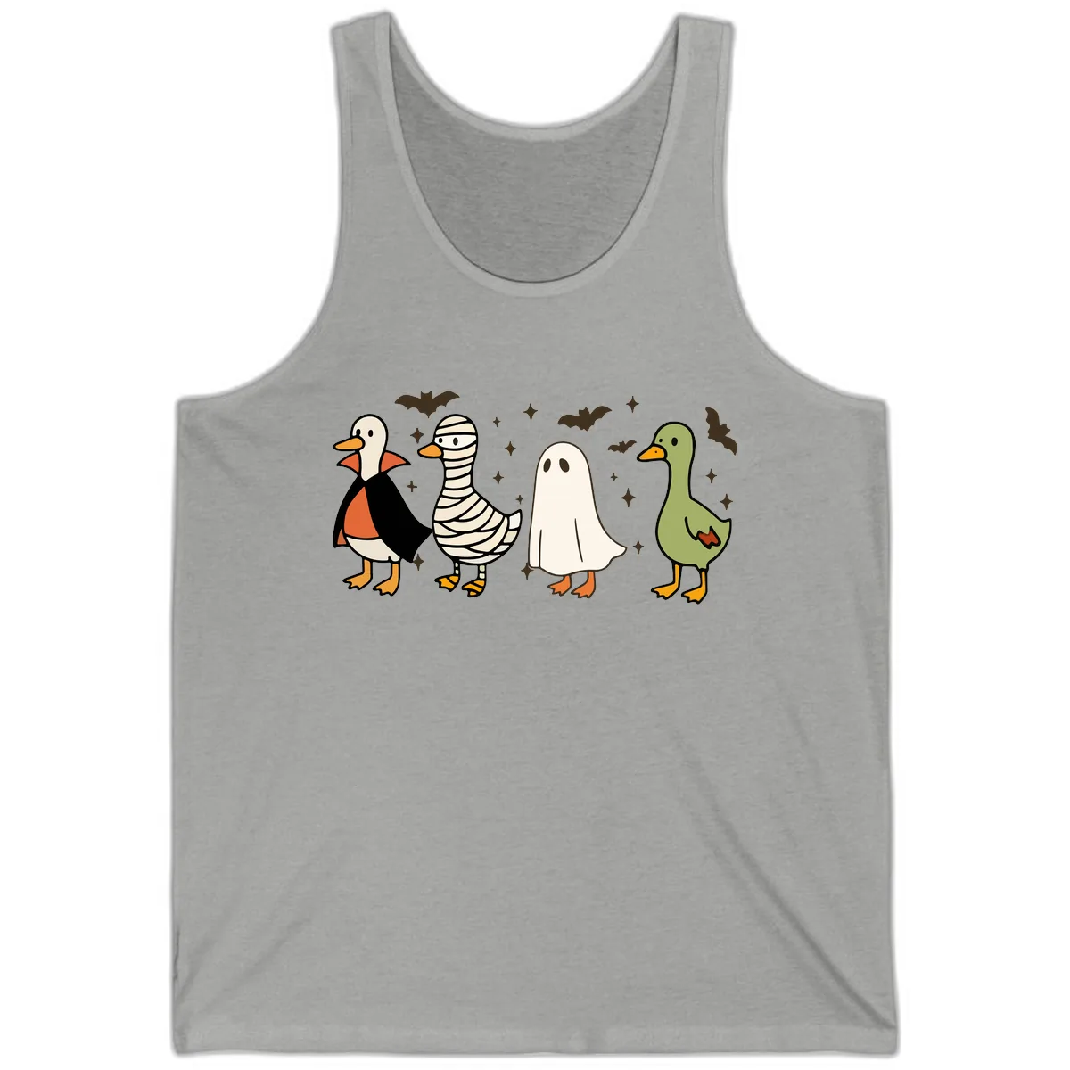 Halloween Ducks In Costume Tank in Athletic Heather