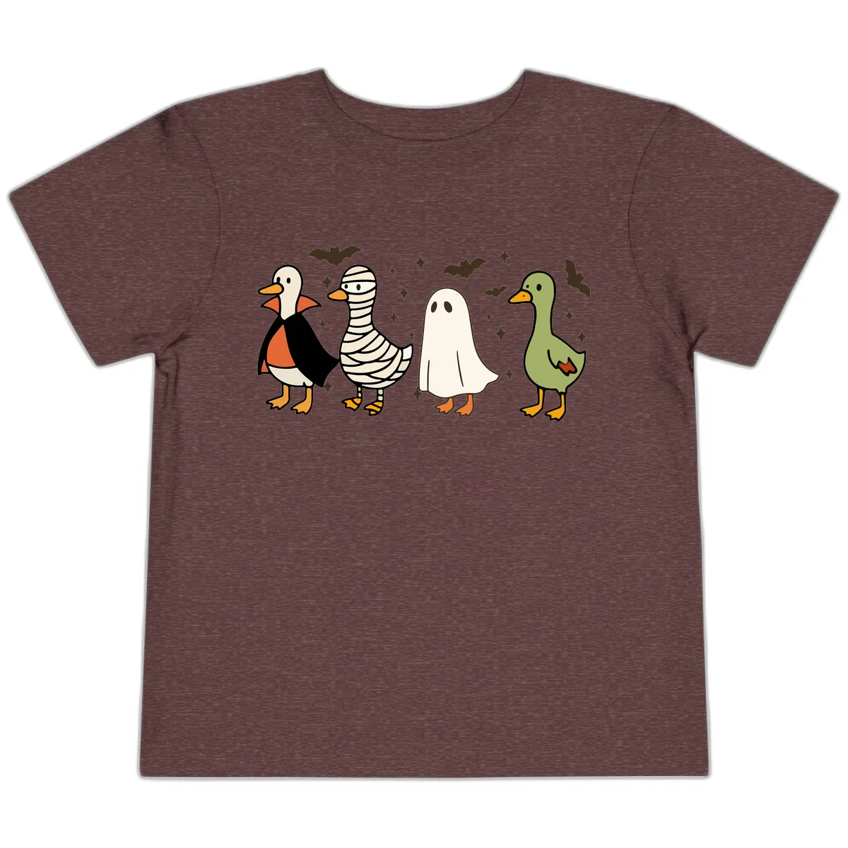 Halloween Ducks In Costume Toddler T-Shirt in Heather Maroon