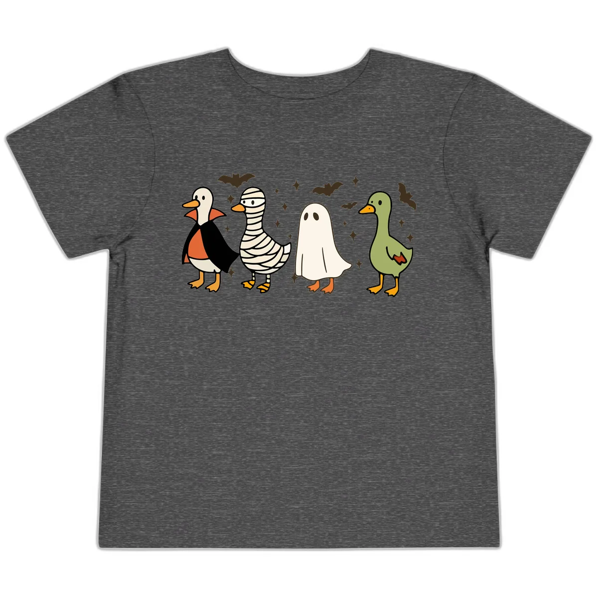 Halloween Ducks In Costume Toddler T-Shirt in Dark Heather Grey