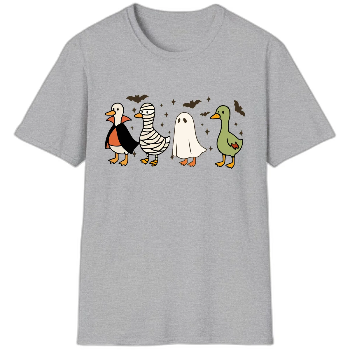 Halloween Ducks In Costume T-Shirt in Sport Grey