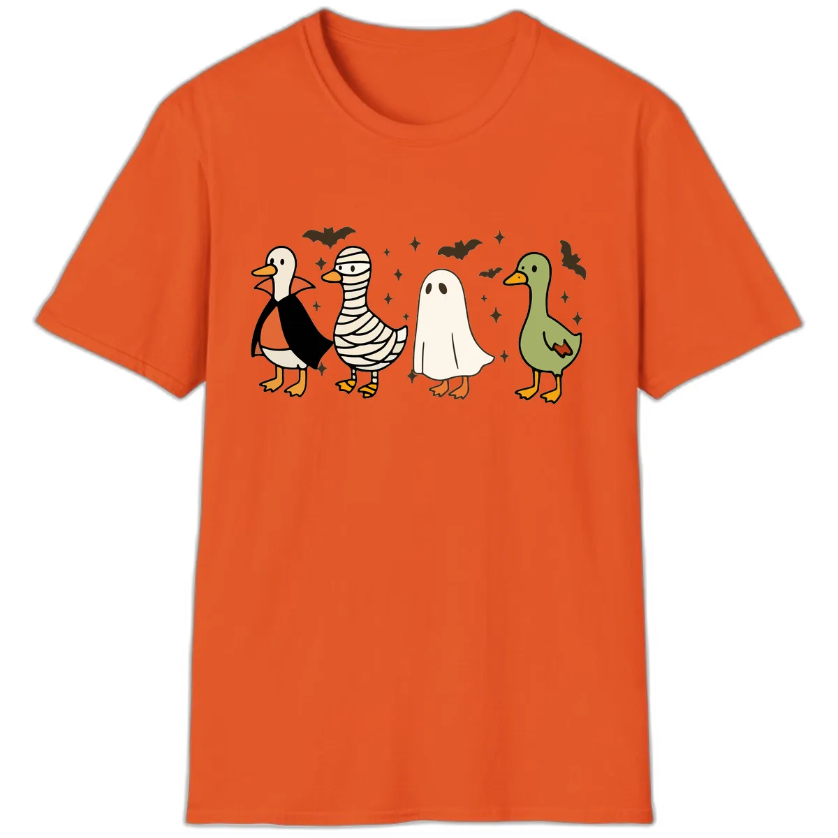 Halloween Ducks In Costume T-Shirt in Orange