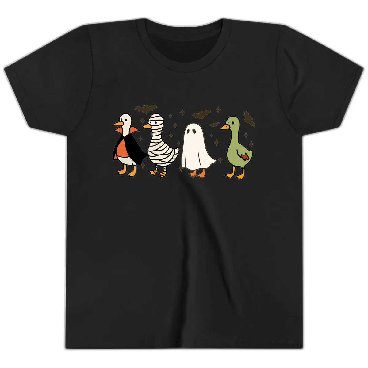 Halloween Ducks In Costume Youth T-Shirt in Black