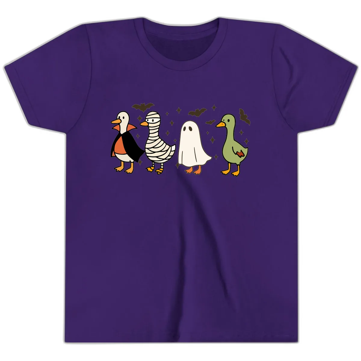 Halloween Ducks In Costume Youth T-Shirt in Team Purple