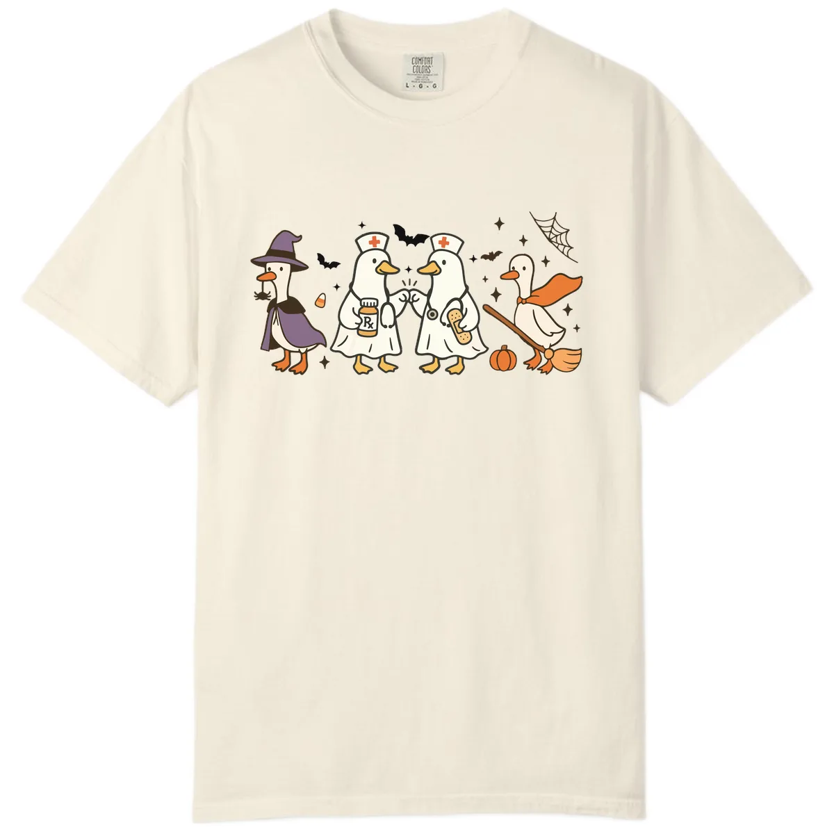 Halloween Duck Doctor Nurses Comfort Color in Ivory
