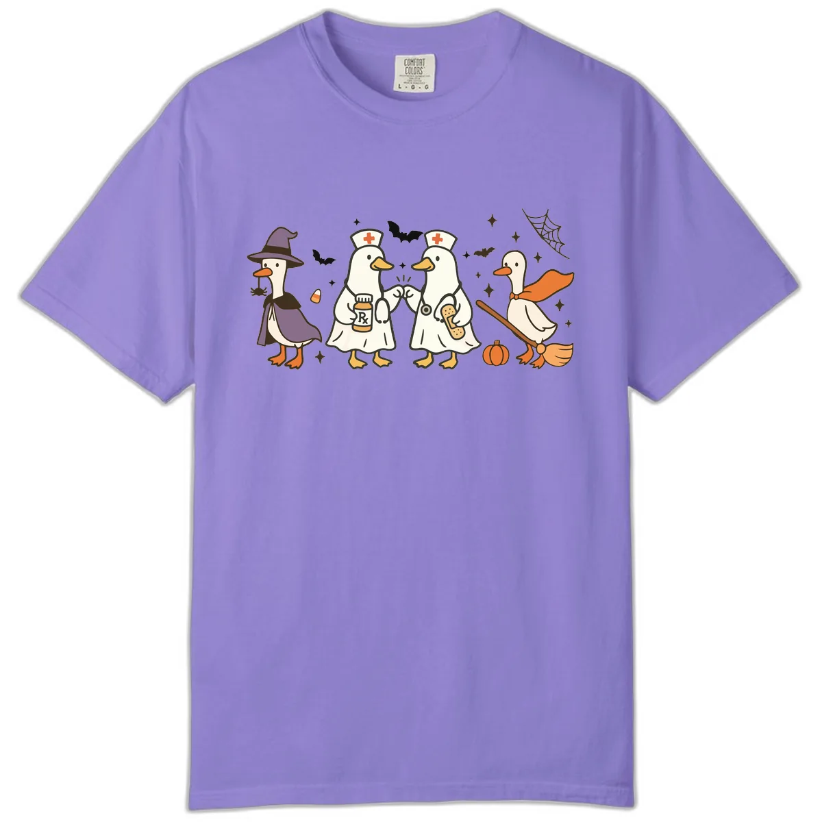 Halloween Duck Doctor Nurses Comfort Color in Violet