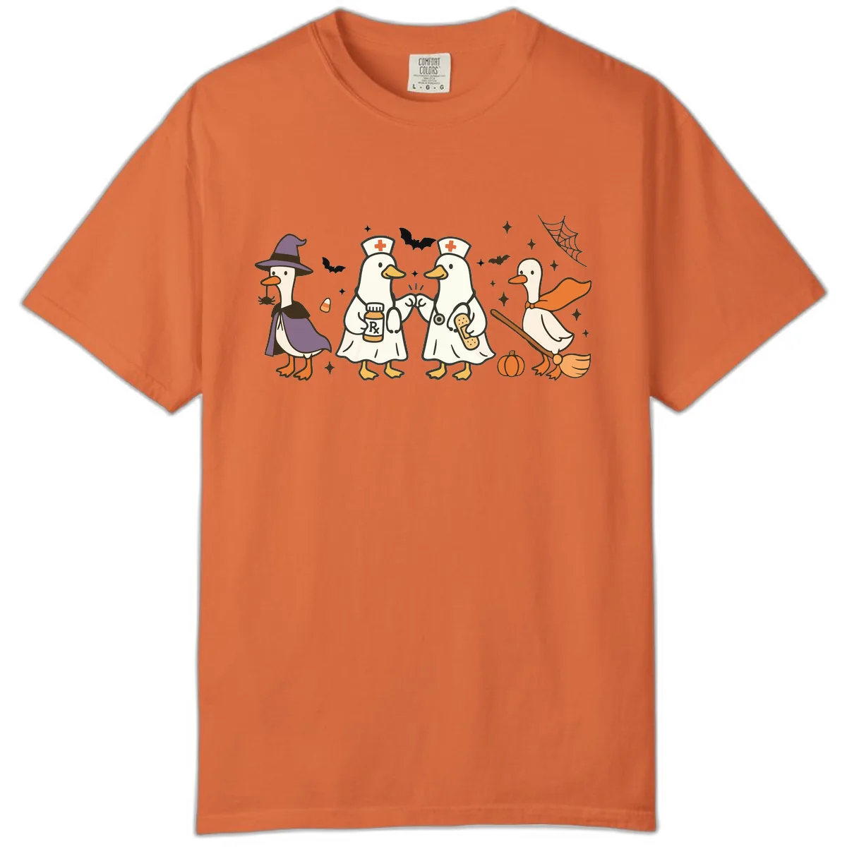 Halloween Duck Doctor Nurses Comfort Color in Burnt Orange