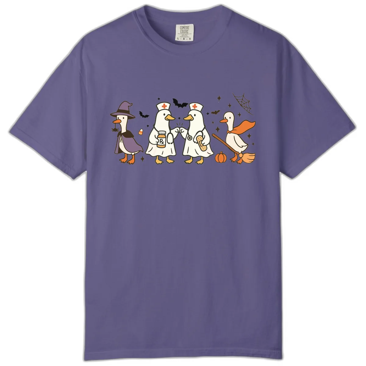 Halloween Duck Doctor Nurses Comfort Color in Grape