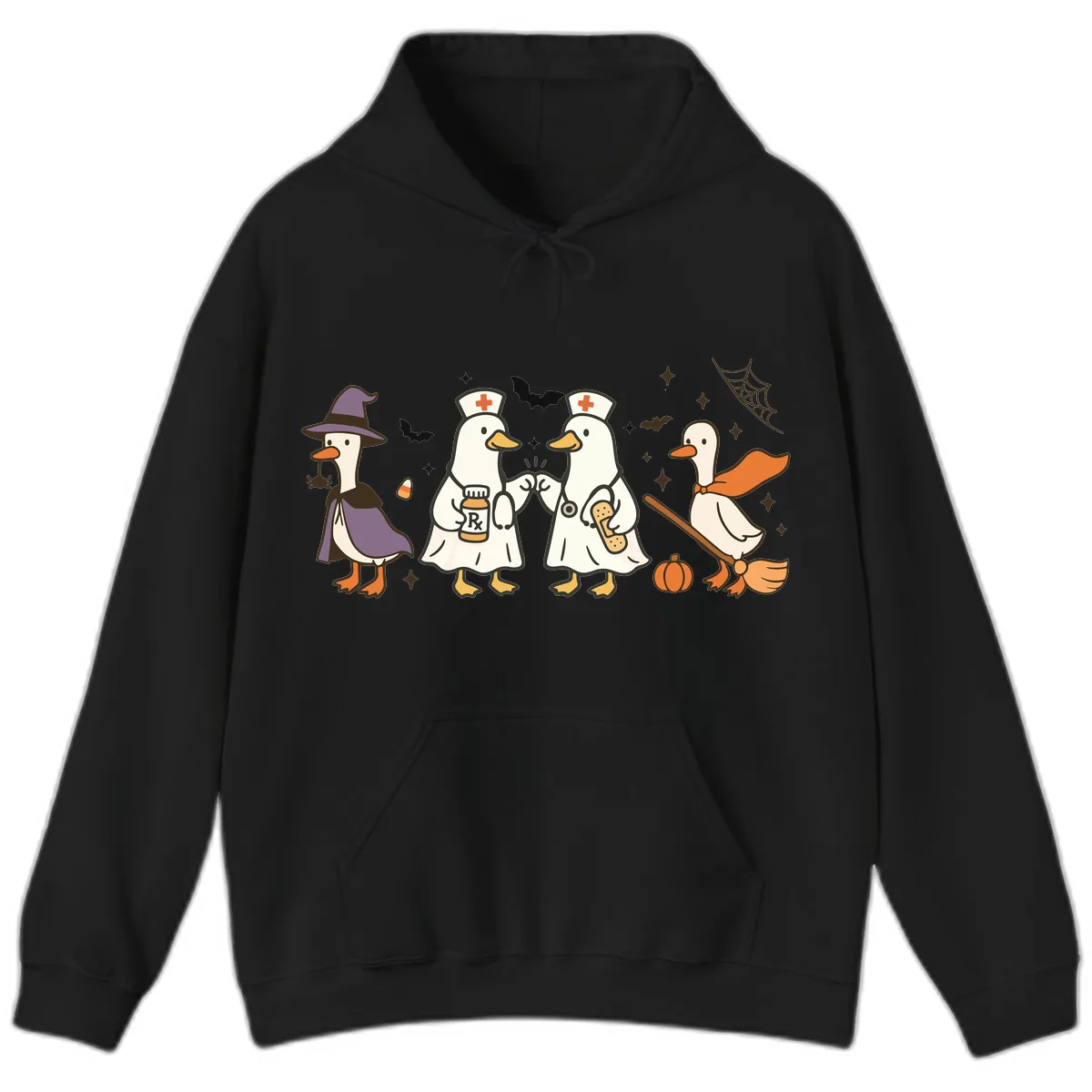 Halloween Duck Doctor Nurses Hoodie in Black
