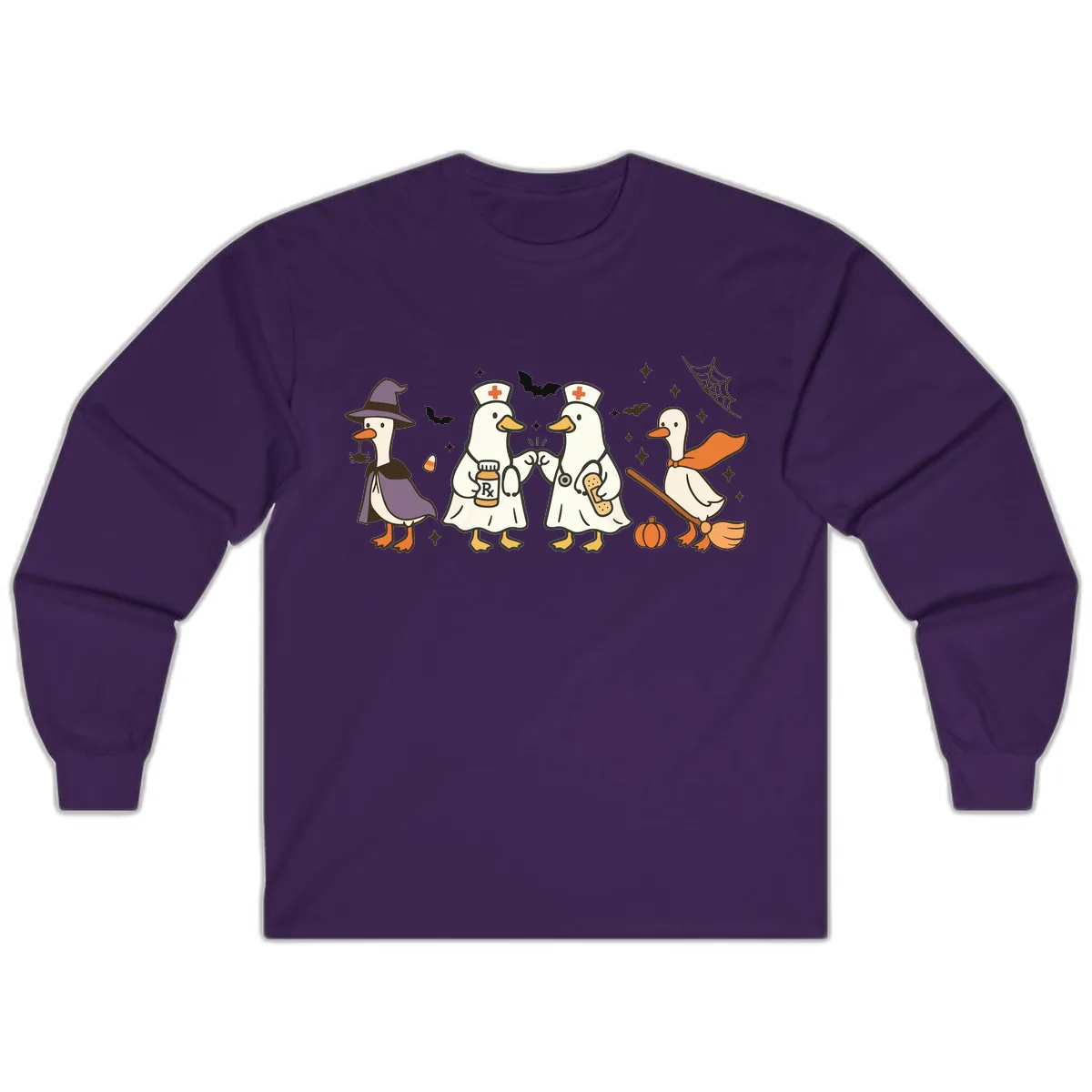 Halloween Duck Doctor Nurses Long Sleeve in Purple