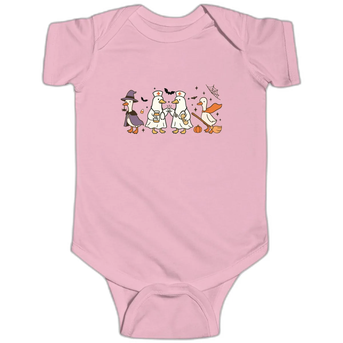 Halloween Duck Doctor Nurses Baby Onesie in Pink