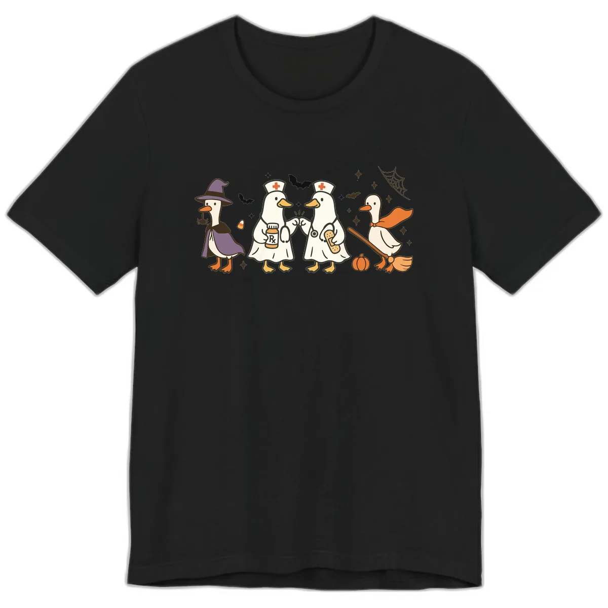 Halloween Duck Doctor Nurses Premium T-Shirt in Black